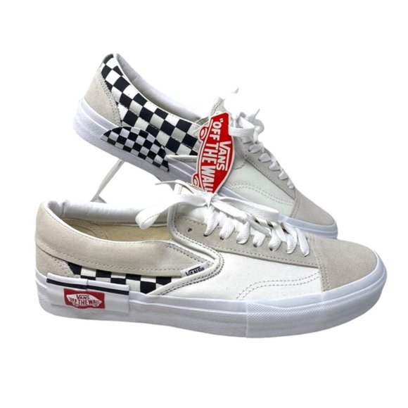 VANS Slip On Cream Check Sneakers Canvas Suede Shoes Skate Men Custom ALSU01255 - Picture 10 of 12